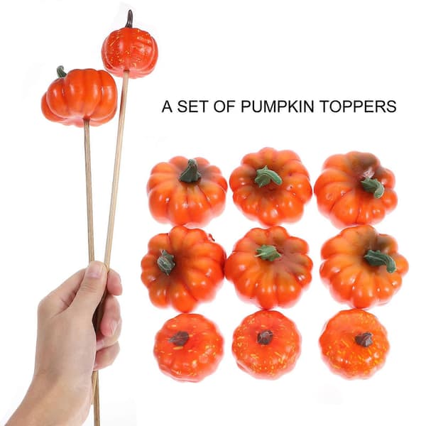 Halloween-bukettprydnad för hemmet, 1 set pumpatoppar, orange set