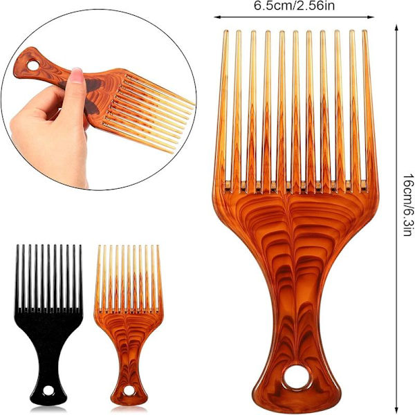 2-pack afro kam antistatisk borste afro hårkam