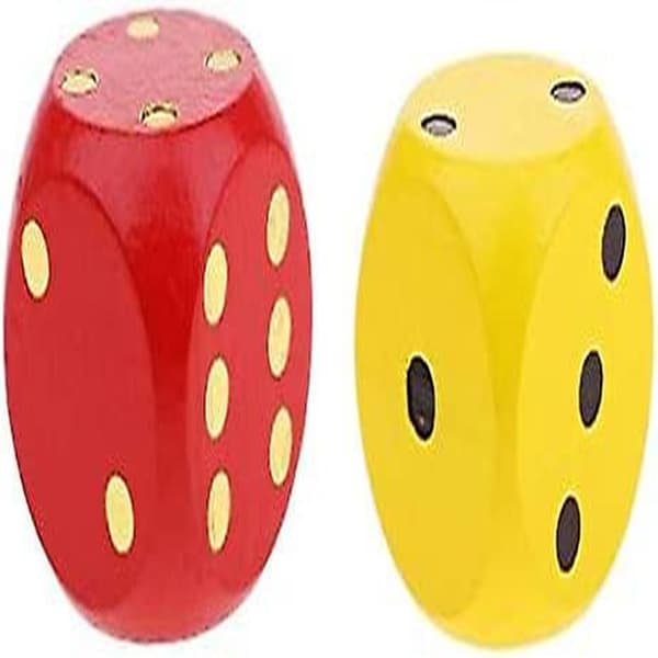 Two Extra Large Wooden Dice with Rounded Corners D6 Six Sided Dice Toy 5cm