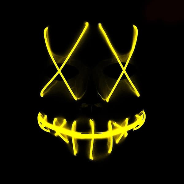 Halloween Terror Spøgelse Cosplay Maske Led Lysende Flash Maske Stil 7
