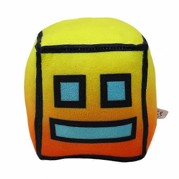Geometry Dash Inspireret Plyslegetøj Pude til Børn og Voksne Gul.gradient.stil Yellow.gradient.style