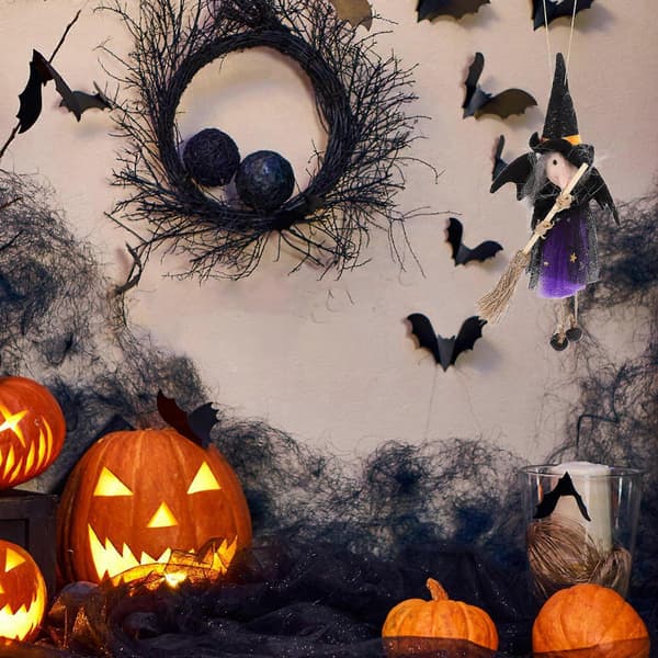 Hängande häxdocka för Halloween, 5 st, lila festdekoration