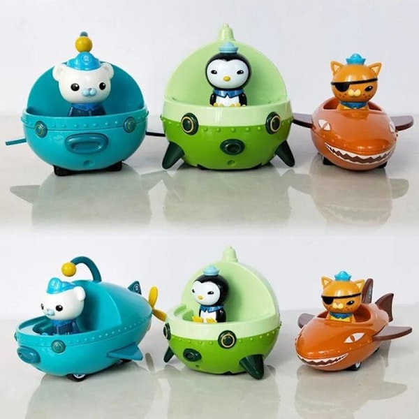 Octonauts Pull Back Bil Bat Modell Barnacles Kwazii Peso Anime Actionfigurer Leksaker