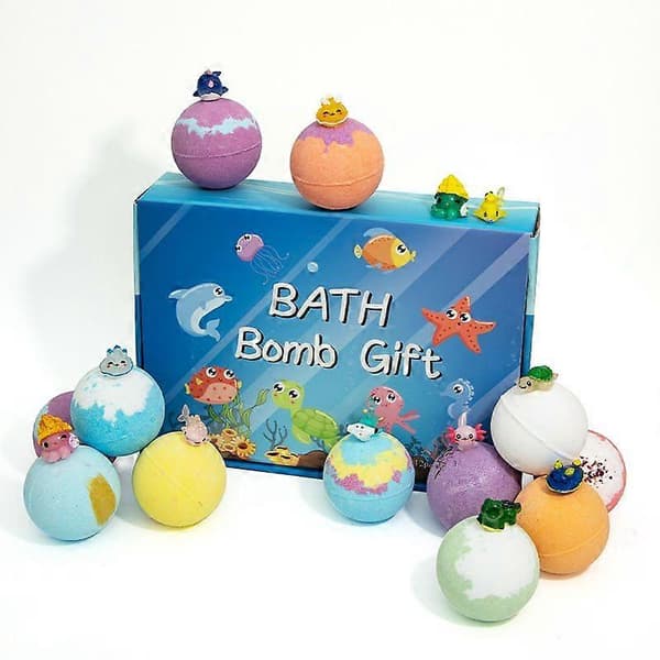 Barnens badboll explosion leksak badsaltboll set *12 badbubbelbadboll presentförpackning 1