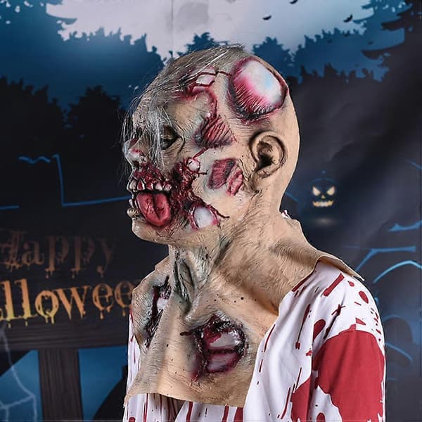 Latex Halloween Øjeæble Tunge Maske Spøgelsesmaske Performance