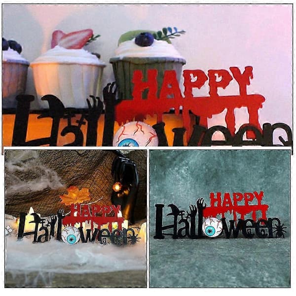 Halloween borddekorasjon i jern, 5 stk. flerfarget