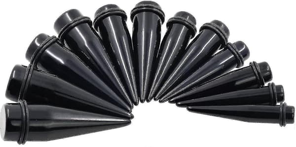 24 stk. 00g-20mm akryl taper plug tunneler ørestrækker piercing sæt
