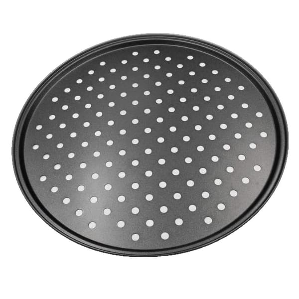 Perforated Pizza Pan Set - 3 Pieces 24+28+32cm Oven Baking Tray - Non-Stick Pizza Base Rack for Grilling and Baking