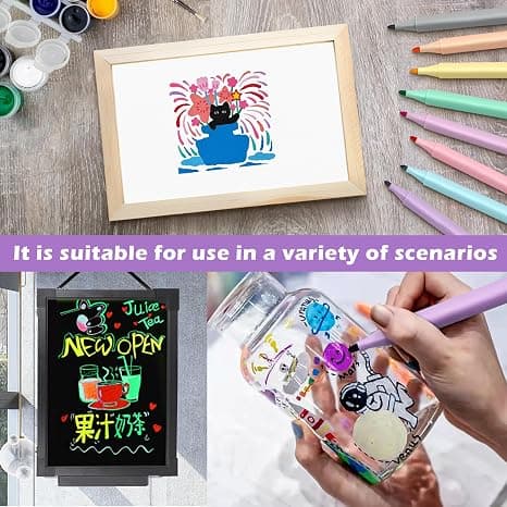 8 stk. Pastel Dry Erase Markers, Fin Spids, Assorterede Farver