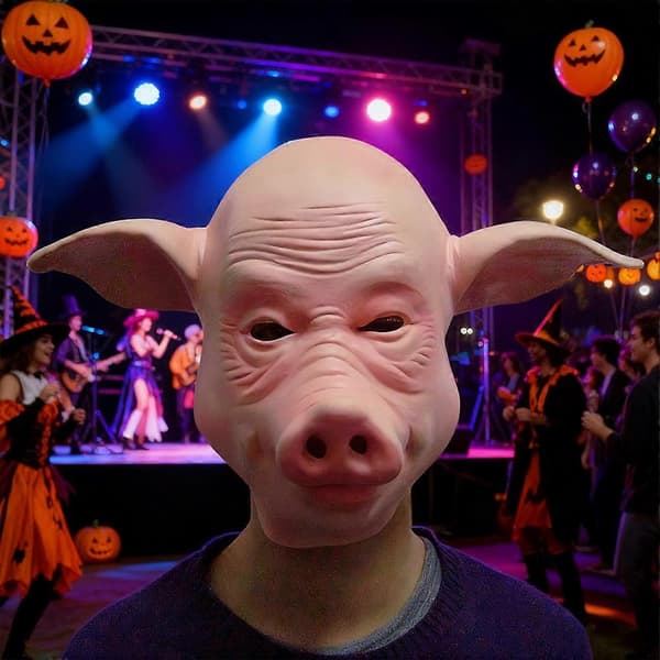 Til Halloween Danseforestilling Rekvisitter Dyremaske Skallet Gris Maske Hodeplagg A