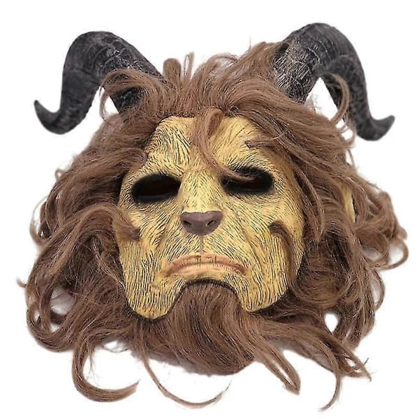 Beast Kostym Cosplay Mask Vuxen Halloween Mask med Peruk