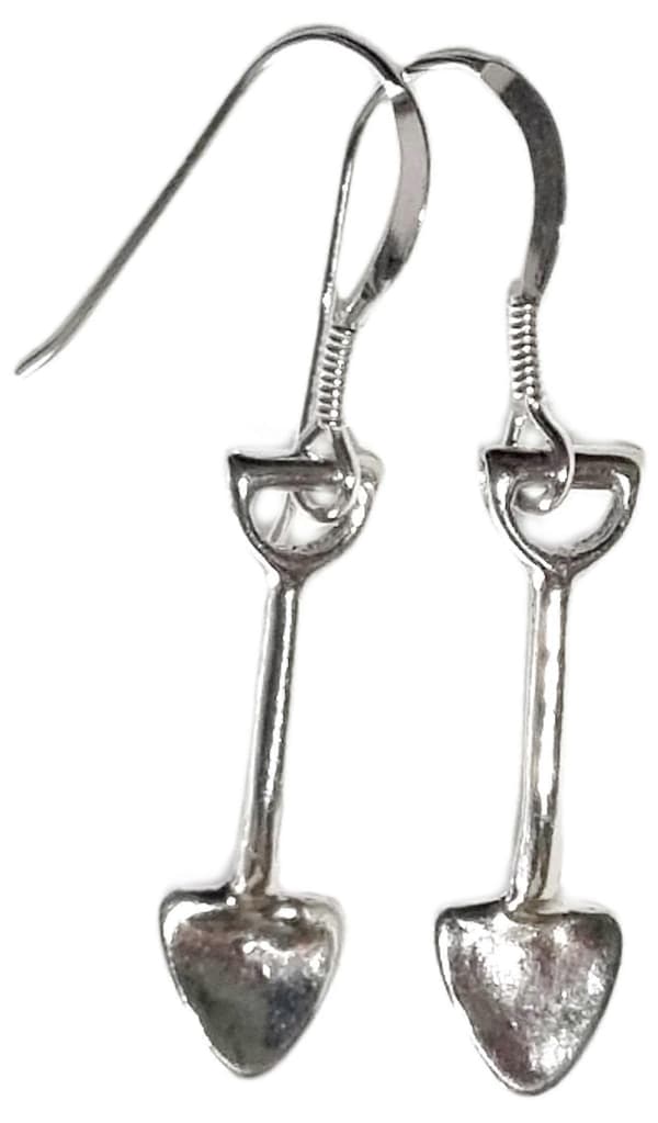 Spade sterling sølv dråpeøreringer .925 x 1 par Spader og spade dråper Øredobbkrok Sølv Earring Hook Silver