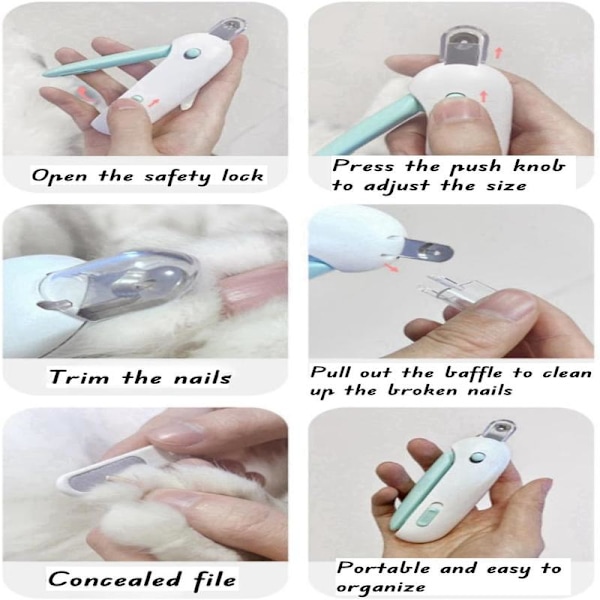 Cat claw scissors, electric nail file, adjustable diameter, ergonomic handle blue blue