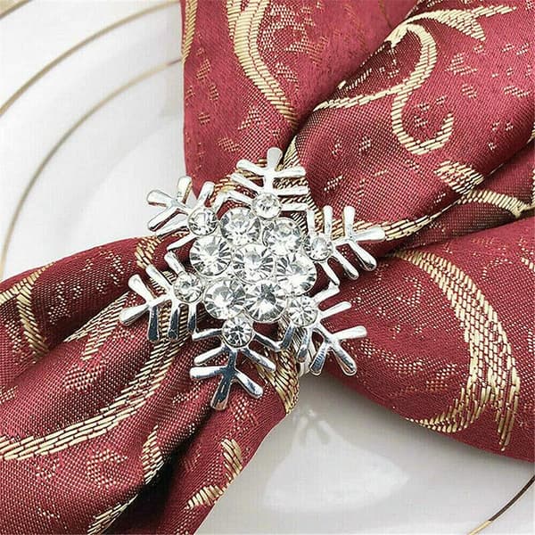 8 st Snöflinga Servettringar Julbordsdekoration 8PCS