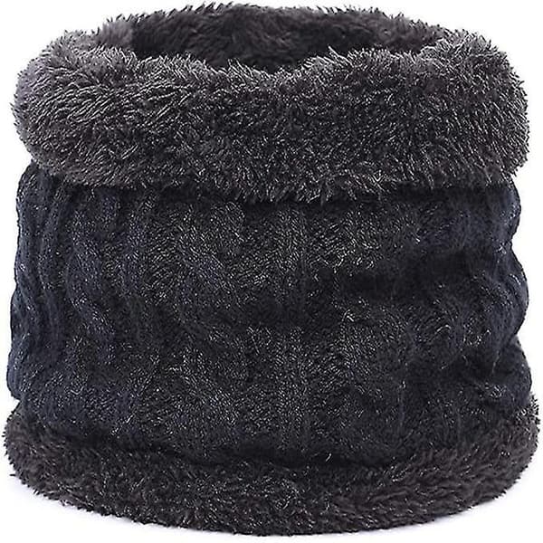 Varmt babylue- og skjerfsett med pelsdusk Black