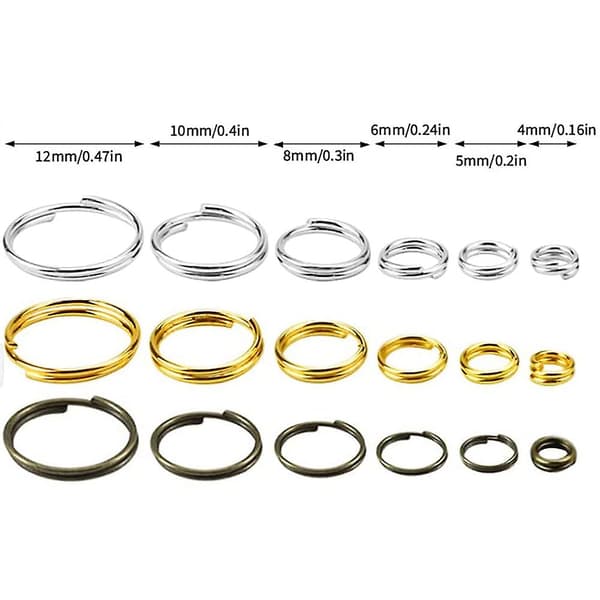 1000X Dubbla Hoppringar Silver Starka Bleknar Ej Öppna Delade Kopplingsöglor Bulk 10mm 10mm