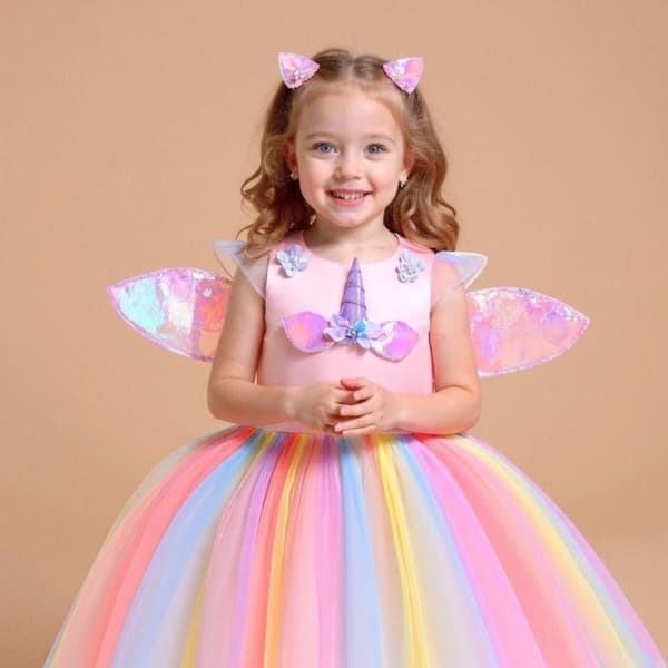 Barn Vinter Prinsessekjole Rose Varm Glitter Maskeradekjole Jenter Rosa 110 Roze