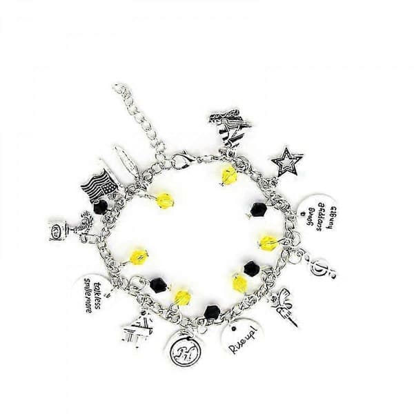 Hamilton Broadway \"Raise Your Voice\" Musik Berlock Armband Gitarrspänne Unisex Silver Silver