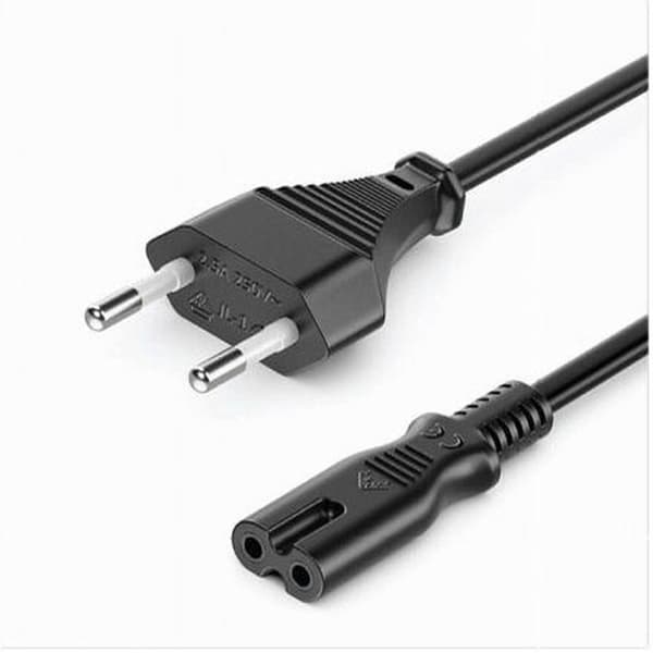 Strømkabel 2.5a Bipolar Kontakt Type 1mt PC Skjerm Skriver