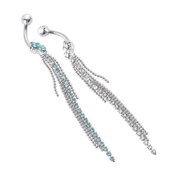 2 stk. duskformede rhinestone-dekorerte navlepiercinger for kvinner