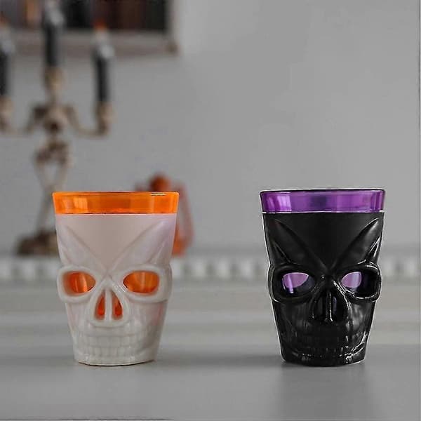 Lysende hodeskallekopp Halloween-festdekorasjon hjemmerekvisitter 400 ml 12pcs Orange