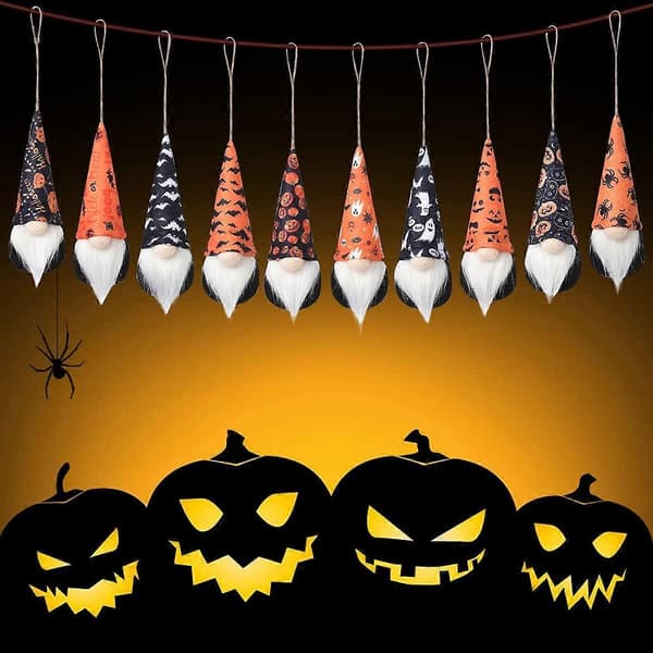 Halloween hängande tomteprydnader set om 10, dekorationer för hem och julgran