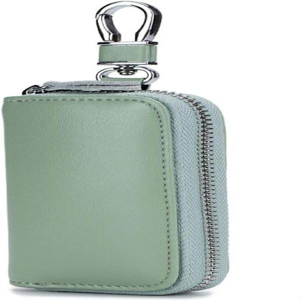 Multifunctional Zipper Leather Keychain