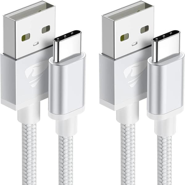 2-pack USB-C typ-C laddningskabel 1M A41/A50/A53/S20/S21/S22/S23/S24 OCH iPhone 15 / 16 PRO PLUS MAX (2-PACK) 1 meter