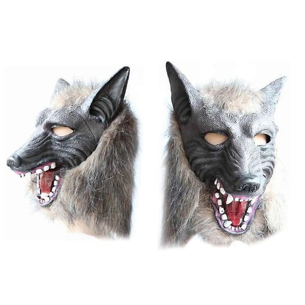 Kostymemaske ulvehode for Halloween-fest, 1 stk skummelt design