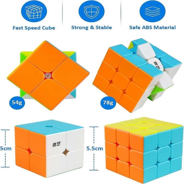 Qiyi Speed Cube Bundle 2x2 3x3 Magic Cube Set Qidi s 2x2 Warrior W 3x3 Tarraton palapelilelupakkaus