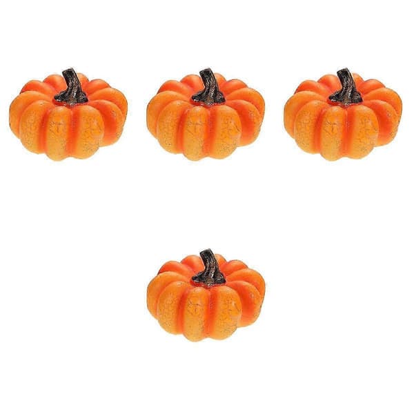 Halloween LED gresskar-lampe dekorativt lys for hjemmefest 4 stk oransje