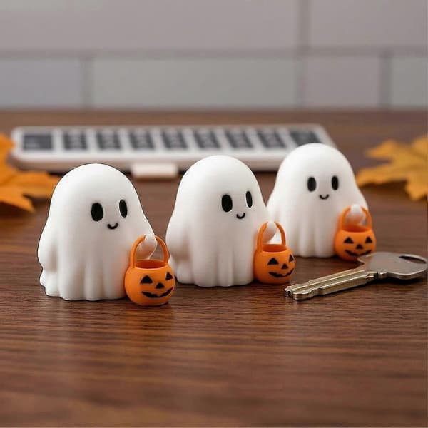 Mini Halloween-pynt - Spøkelse- og gresskardesign - for kontorhyllen B