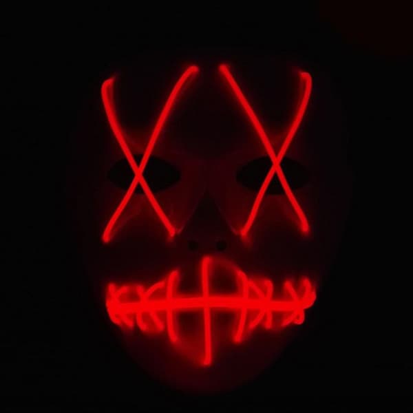 Halloween Terror Ghost Cosplay Maske Led Lysende Flash Maske Stil 5