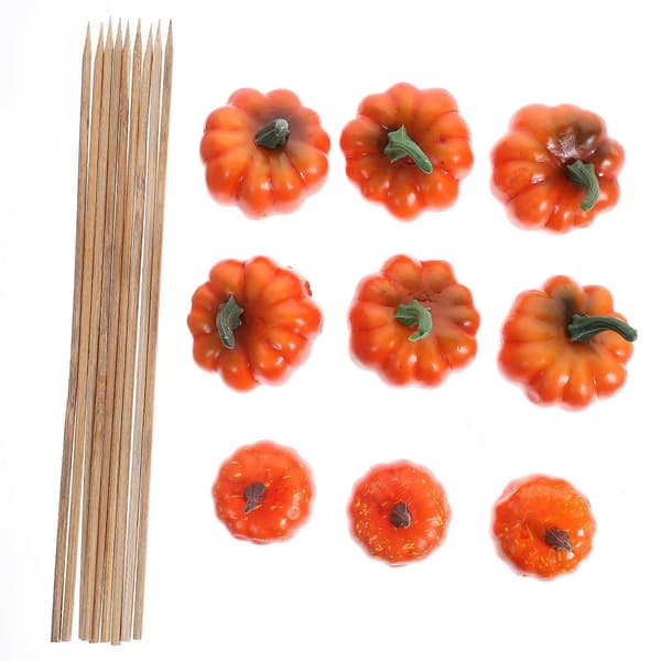 Halloween-bukettpynt til hjemmet 1 sett gresskartopper oransje sett