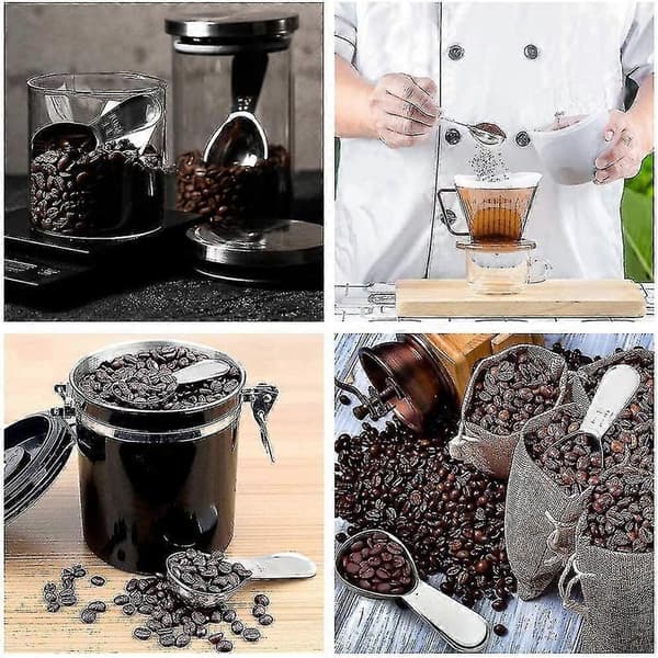 Kaffemåttset, 2 st Rostfria Kaffemått, 15 ml och 30 ml Rostfria Måttskedar