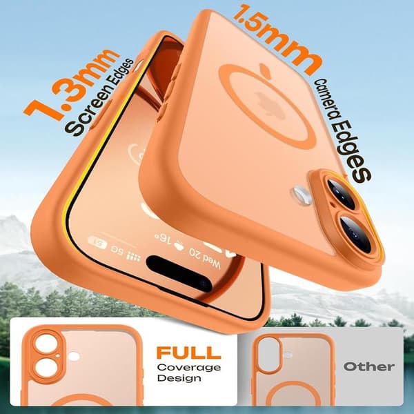 Magnetisk deksel for iPhone 17 6,3-tommer, kompatibelt med MagSafe (Oransje) iPhone 17