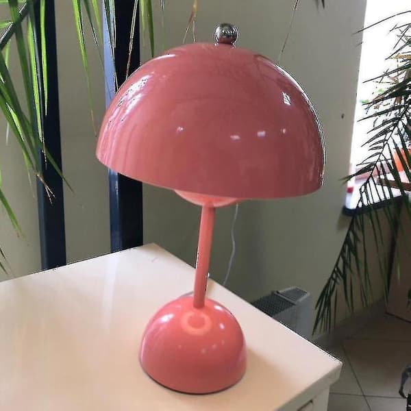 LED bedside lamp with USB and rose color, simple, simple design