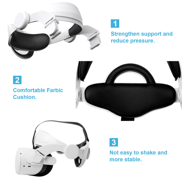 VR Headwear Roterbar huvudrem för Oculus Quest 2 VR Headset vit