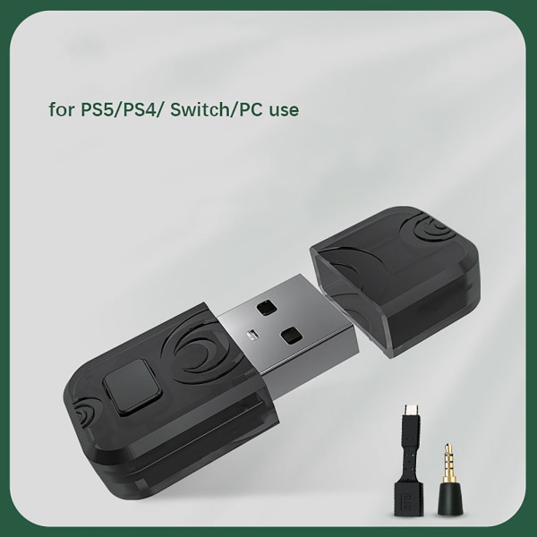 Trådlös Bluetooth Audio Transmitter Receiver för PS4 PS5 Switch svart