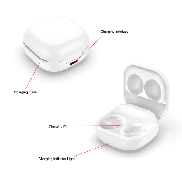 Bluetooth Headset Laddningsbox för Samsung Galaxy Buds2 SM-R177 svart