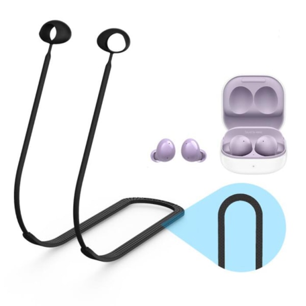 Bluetooth -headset med hängande halsband för Sangsung Glaxy Buds 2 svart