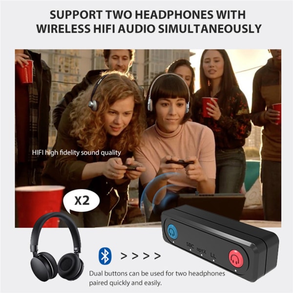 Bluetooth -sändare Trådlös ljudsändare för Switch/ PS4 svart