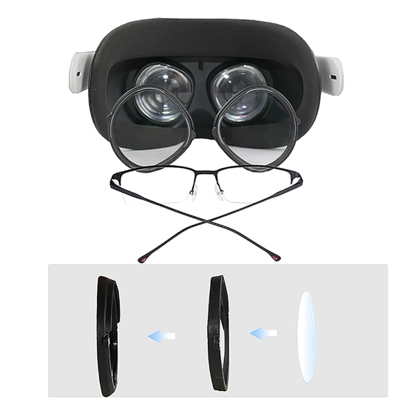 Anti-blå glasögonlins för Oculus Quest2 VR-tillbehör svart