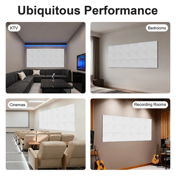 18-pack Ljudabsorberande panel 9 mm Ljuddämpare Polyesterfiber Akustikpaneler för hem, kontor, biograf