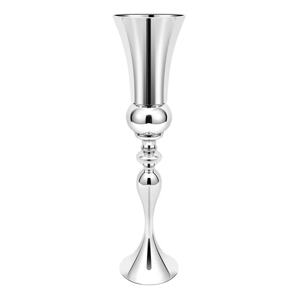 20x74Hcm Silver Vas Bröllopsblomställning för Hem eller Bröllop Modern Heminredningsprydnad