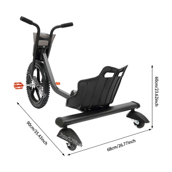 Barns Drifttrehjuling Justerbar Längd Trampcykel med Lampor