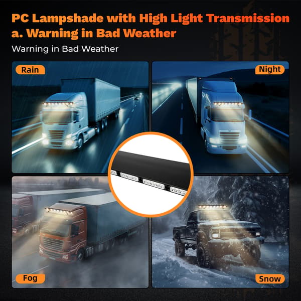 108 LED Nödstroboskopljusramp IP66 12-24V Varningsfyr