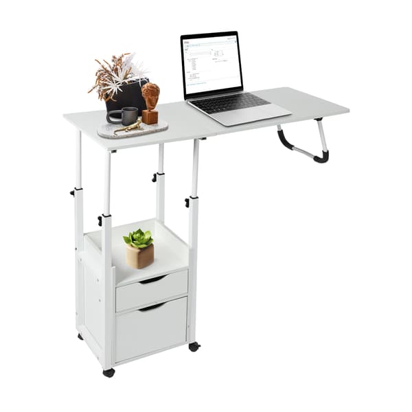 Fällbart höjdjusterbart sängbord rullande laptopskrivbord