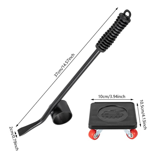 881lbs Möbel Flytt Dolly Set 360° Universella Flytthjul