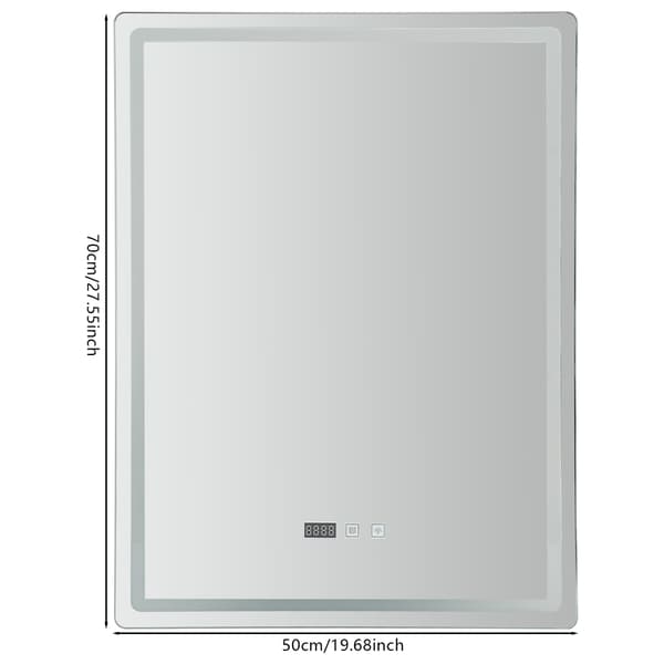50x70cm LED Badrumsspegel Väggmonterad Dimbar 3 Färger